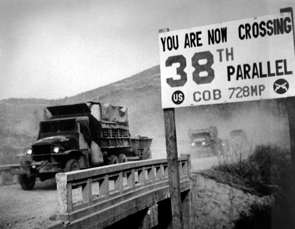 The sudden influx of half a million Chinese troops late in 1950 drove the UN Forces back south of the thirty-eighth parallel.