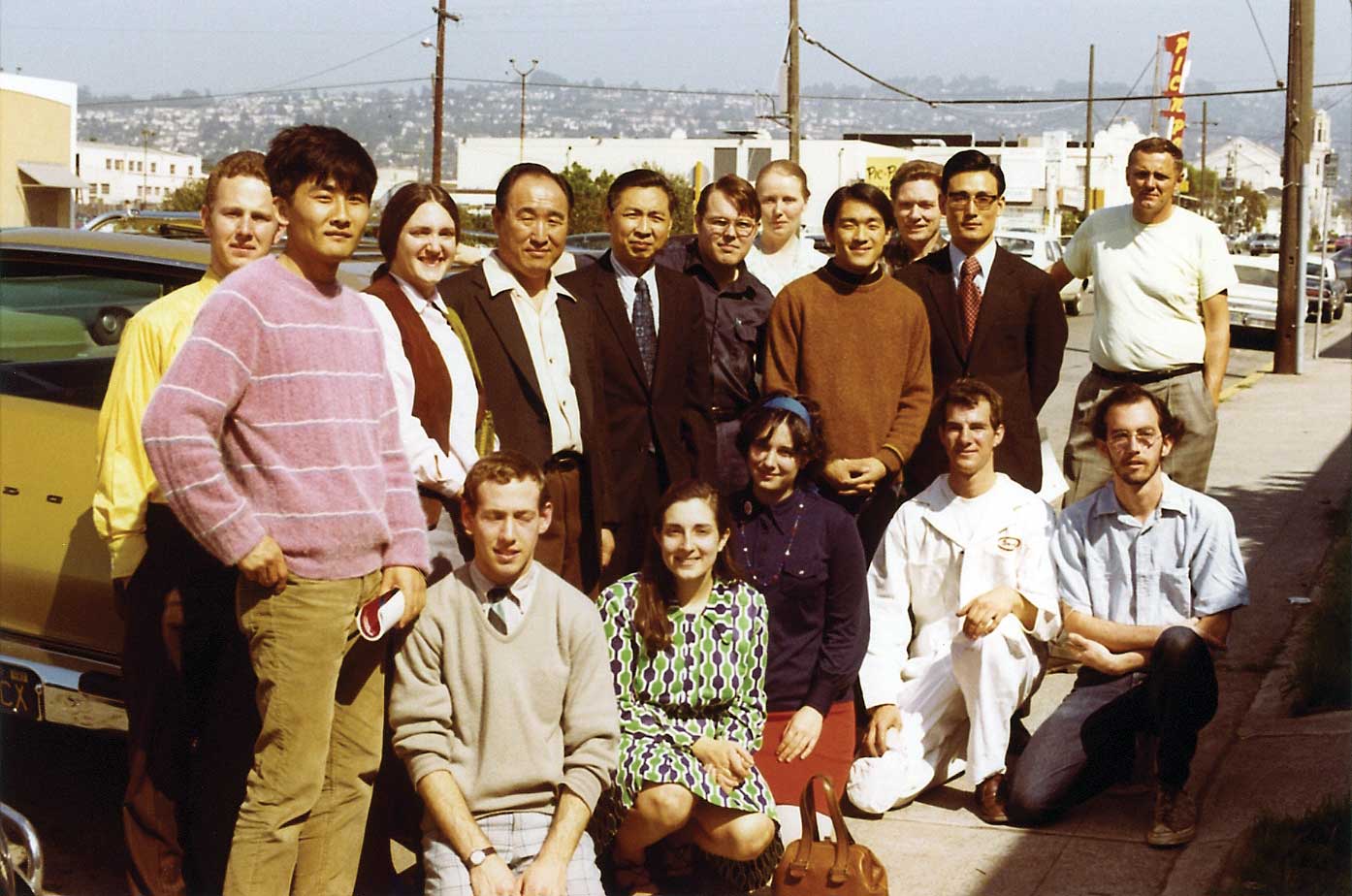 Father with members of the Berkeley, California church in March 1972
