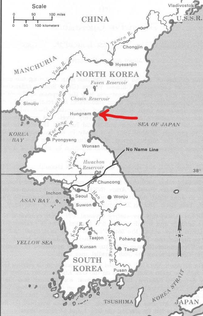 Hungnam on the map