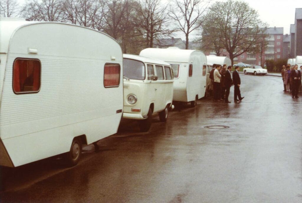 Father bought six Volkswagen vans and six caravans for the German mobile teams.
