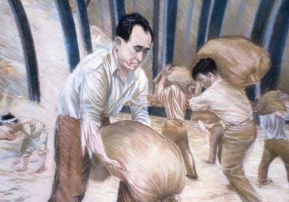 A painting of True Father in Hungnam Labor Camp
